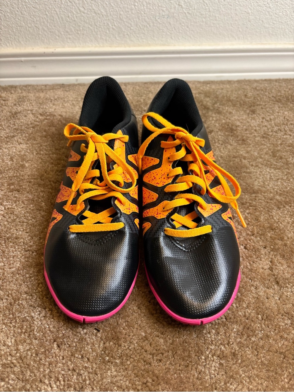 adidas Black Sneakers with Orange Details and Pink Soles